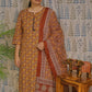 Front view of maroon cotton kurti set with printed dupatta and solid pant