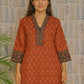 Stylish maroon kurti with handcrafted mirror work for festive and office wear