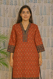 Stylish maroon kurti with handcrafted mirror work for festive and office wear